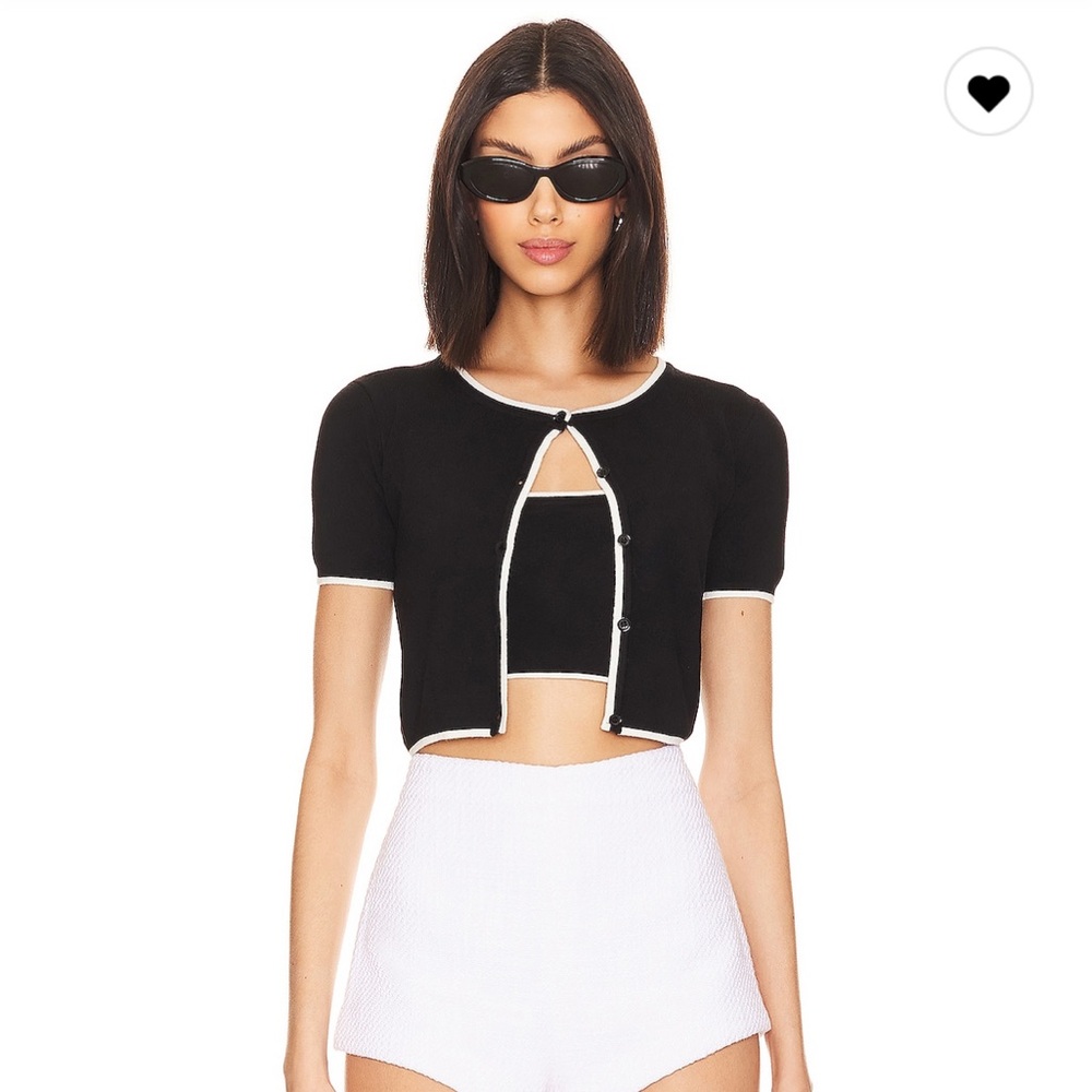 Amy Cardi Set in Black - Cropped Cardigan and Bralette